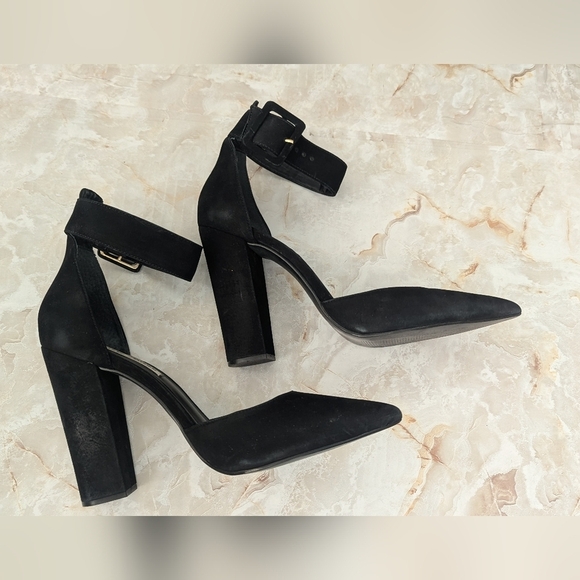 Steve Madden Velvet high heel cuff ankle strap buckle shoes Made In Brazil Sz 9M - Picture 7 of 13